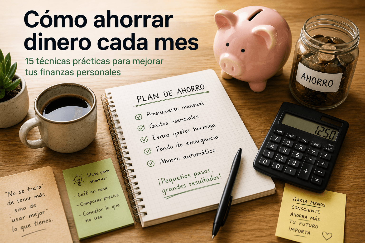 Cómo ahorrar dinero cada mes: 15 técnicas prácticas de ahorro y presupuesto